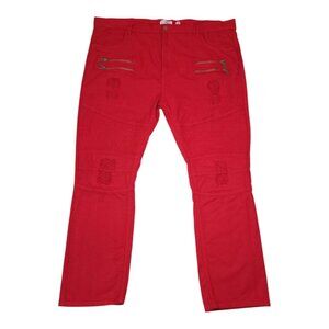 FWRD Denim & Co. Red Mens Jeans Size 48 Inseam 33 Cotton Zipper Pockets